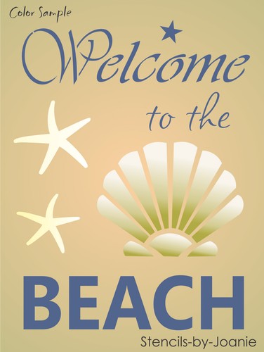 Stencil welcome beach - welcome,