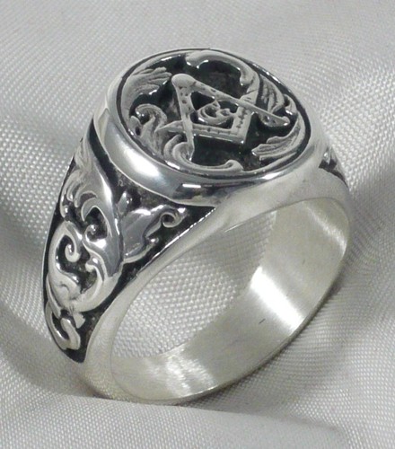 Anello massonico argento - massonico, in