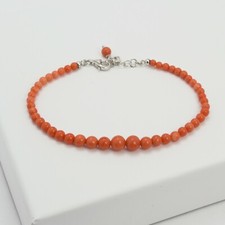 BRACCIALE IN ARGENTO 925 CON CORALLO ROSSO CHIARO AGRP 0124