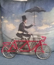 Modellino Bici Bicicletta Tandem Metallo Plastica Rosso 26x12 cm circa