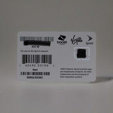 SPRINT/BOOST MOBILE/ VIRGIN MOBILE MICRO SIM CARD SIMGLW236C Nuova