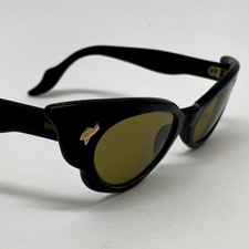 SUNGLASSES VINTAGE SAFILO ANNI 50-60s ITALY CAT EYE BUTTERFLY VETRO INCISIONE SF