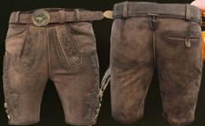 Pantaloni di pelle di cervo costumi tradizionali pantaloni di pelle Oktoberfest pantaloni di pelle con cintura taglia 46-64