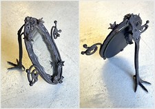 ANTICA SPECCHIERA da TAVOLO FERRO BATTUTO FORGIATO CESELLATO