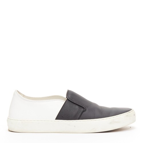 Chanel black white leather - white,