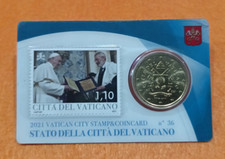 VATICANO  PAPA FRANCESCO  COINCARD 50 CENT  N° 36  ANNO 2021