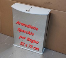 Armadietto Specchiera Pensile Bianco Specchio per il Lavandino del Bagno 55x75