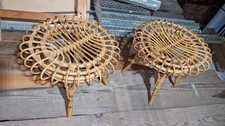 Coppia di Sgabelli in rattan
