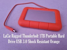 LaCie Rugged Thunderbolt 1TB disco rigido portatile USB 3.0 resistente agli urti arancione