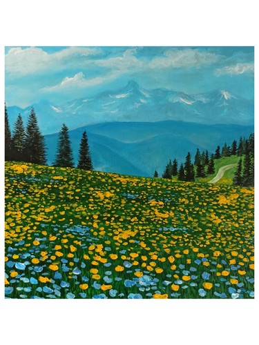 Quadro paesaggio fiori - quadro,