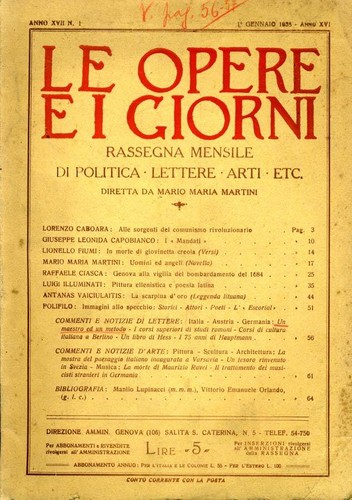 Opere giorni rassegna - le,