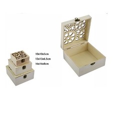 SET 3 PZ SCATOLE IN LEGNO