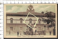 CORATO BARI PALAZZO DI CITTA' E MONUMENTO A G. GARIBALDI_CARTOLINA VG 1933