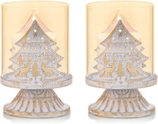 Set Di 2 Candelieri Candelabri Candelabro Portacandele in Metallo Antico, Candel