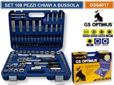 SET 108PZ CHIAVI A BUSSOLA CON CRICCHETTO E ACCESSORI CROMO VANADIO CON VALIGIA