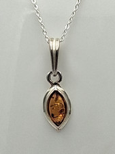 Pendente In Ambra 925 Argento