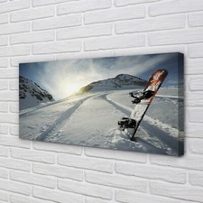 Tulup Canvas print 140x70 Wall Art Picture Board in the snow mountains