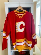 Calgary Flames 1980's CCM Maska Vintage Original Home NHL Hockey Jersey L Away