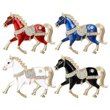 Rhinestone Horse Brooches