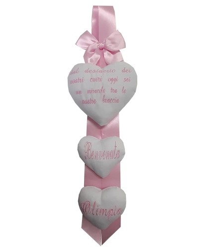 Fiocco nascita rosa con nome - fiocco,