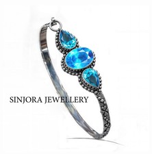 Bracciale con gioielli fatti a mano in argento sterling 925 con pietre...