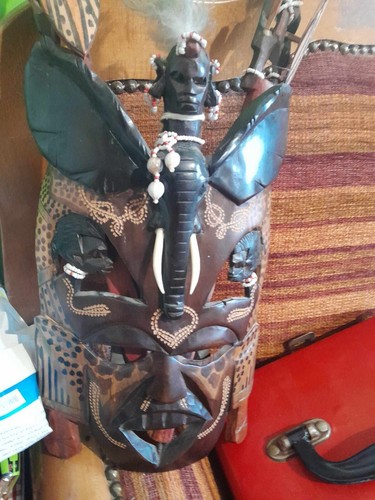 Maschera africana scultura - maschera,