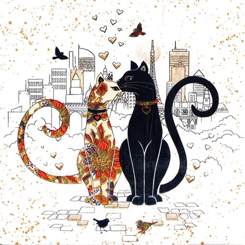 Serviettes papier chat - serviettes,