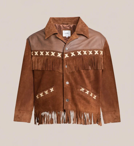 Giacca uomo marrone western