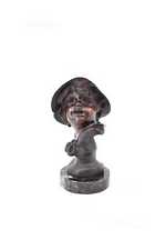 Fusione In Bronzo Scultura Francesco Paolo Michetti Busto Di Fanciullo H 24,5 Cm