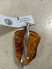 Ciondolo ambra e argento