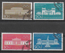 Germania federale, Olimpiadi Monaco 1972. Edifici. Annullo FDC. Michel 624-627