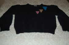 Clorinda - Pullover donna, Nero, 50 Angora 25 lana 25 poliammide, tg 2 usato