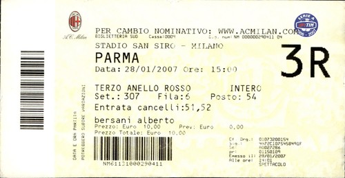 Biglietto stadio serie - stadio,