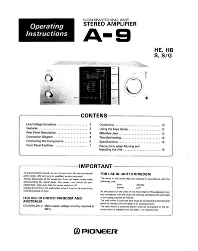 Pioneer amplificatore - pioneer, a-9
