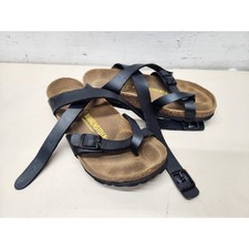 Sandali Birkenstock Yara donna taglia 9/9,5 neri pelle punta cinturino fibbia alla caviglia