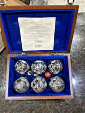 Bocce bocce bocce vintage cromo lucido prato francese gioco legno foderato scatola completa