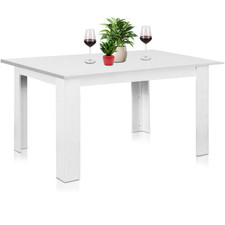 Tavolo Allungabile Cucina Sala Pranzo  90 a 120cm Bianco Frassinato Estensibile
