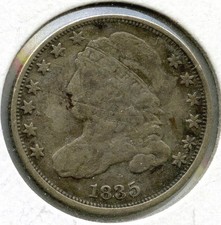 1835 Dime In Argento Capped