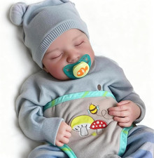 Bambole Reborn Maschio, 17 Pollici Lavabili a Mano Reborn Corpo in Vinile, Bambo