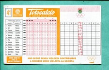 Schedina Totocalcio N.41 del