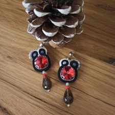 ORECCHINI SOUTACHE FIRE COLLECTION***HANDMADE***REALIZZATI A MANO
