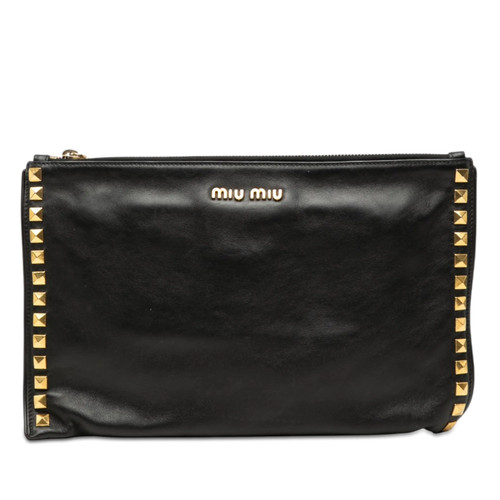 Miu clouté cuir zip - clouté,