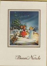 44494a vecchio biglietto di auguri non usato buon natale cecami 5321