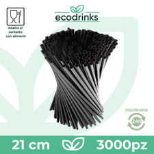 3000 Cannucce Plastica nere