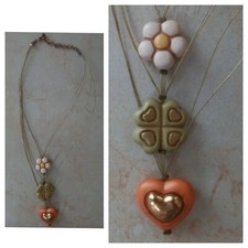 Collana Thun Vintage Margherita Quadrifoglio Cuore Ceramica (senza scatola)