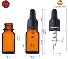 HandsUnity Flacone bottiglia in vetro con contagocce graduato 10 ml 192 pz nuovo