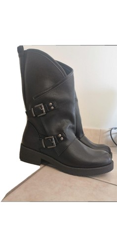 Stivaletti neri biker con