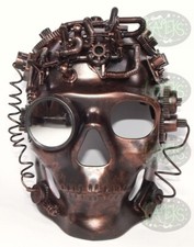 MASCHERA STEAMPUNK TESCHIO scheletro cyberpunk halloween horror colore bronzo