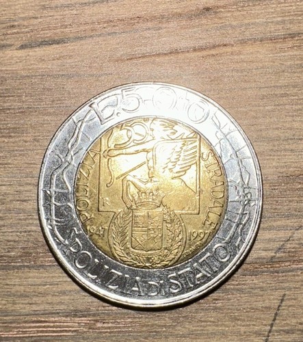 Moneta 500 lire polizia - moneta,