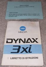 Minolta dynax 3xi libretto istruzioni italiano - manuale
